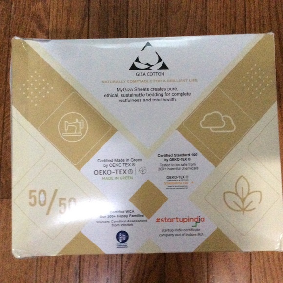 My Giza 100% Cotton Sateen WeaveSolid White King Sheet Set